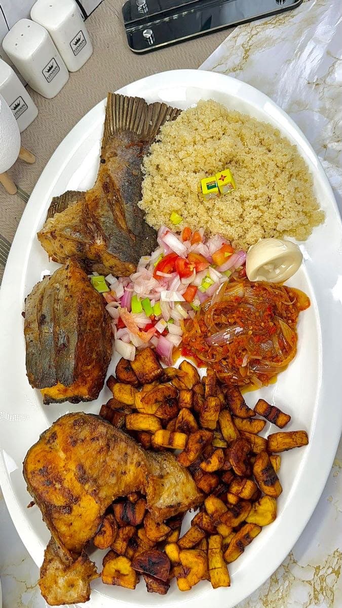 Attiéké, Fish & Plantain