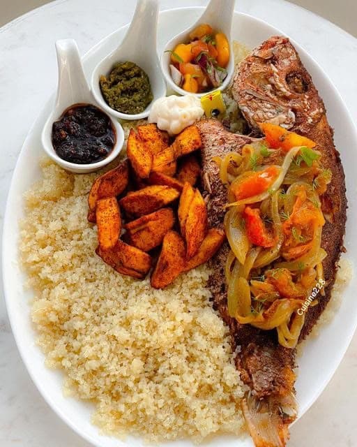 Attiéké with Red Fish