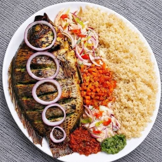 Attiéké with Grilled Tilapia