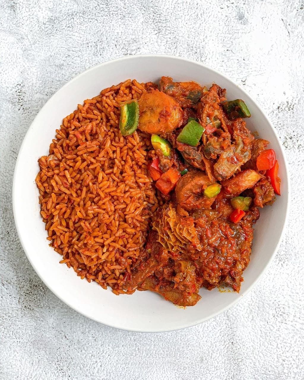 Jollof with Beef Sauce